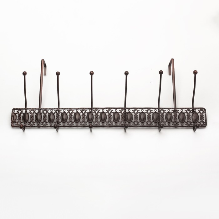 Вешалка надверная,6 двойных крючков 42х12х22 см, чёрная