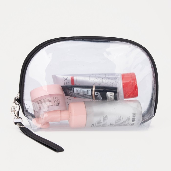 Набор косметичек 3 в 1 «Изящество», отдел на молнии, ручка, цвет чёрный/бронзовый