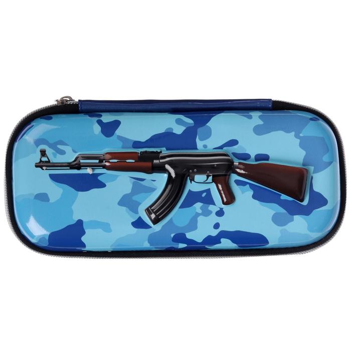 Пенал-футляр школьный на молнии 3D объемный рисунок Танки