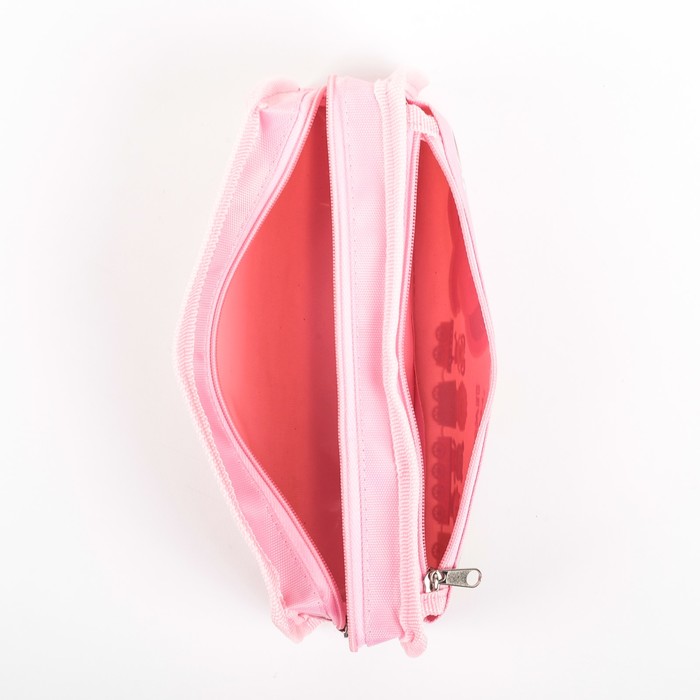 Пенал школьный на молнии 2отделения МИКС Зверьки