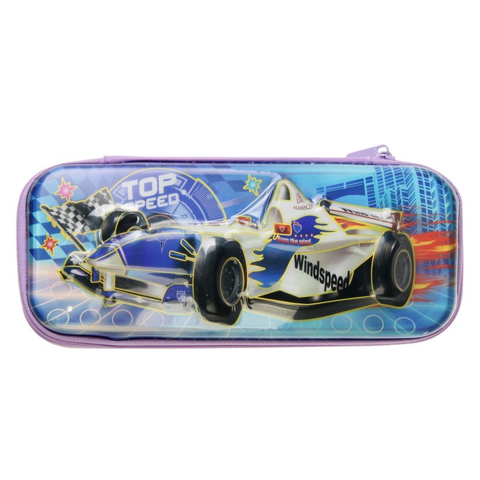 Пенал-футляр школьный на молнии Гоночная машина