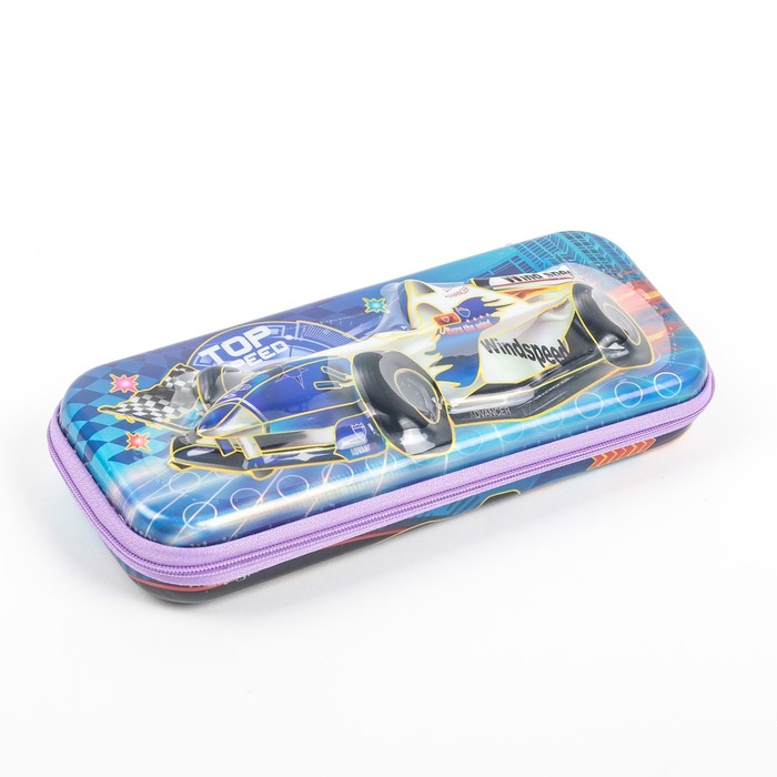 Пенал-футляр школьный на молнии Гоночная машина