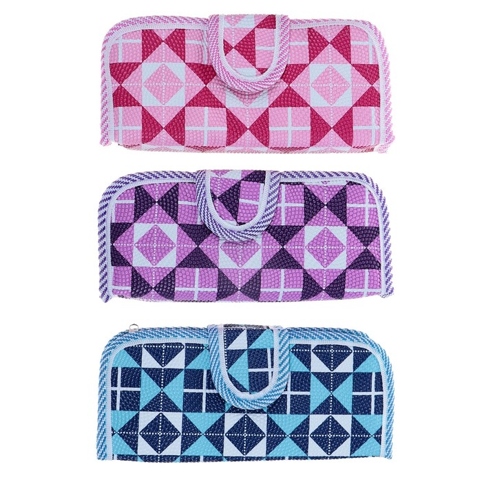 Пенал школьный на молнии 2 отделения МИКС Геометрия