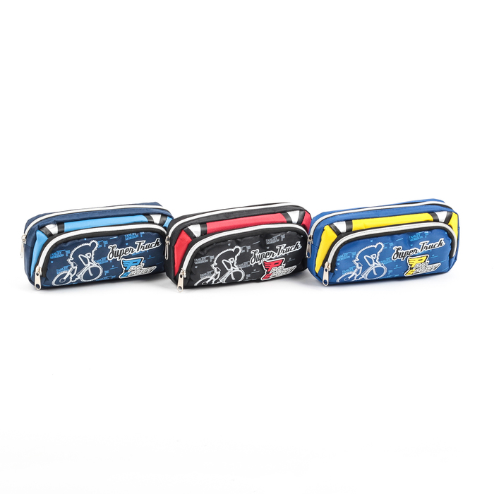 Пенал школьный на молнии 2 отделения МИКС Велотрек