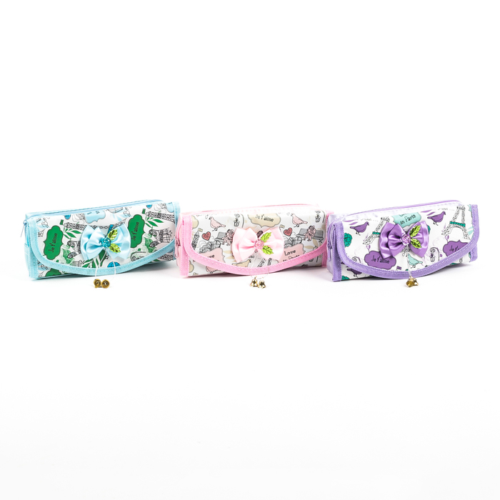 Пенал школьный на молнии 2 отделения МИКС Города