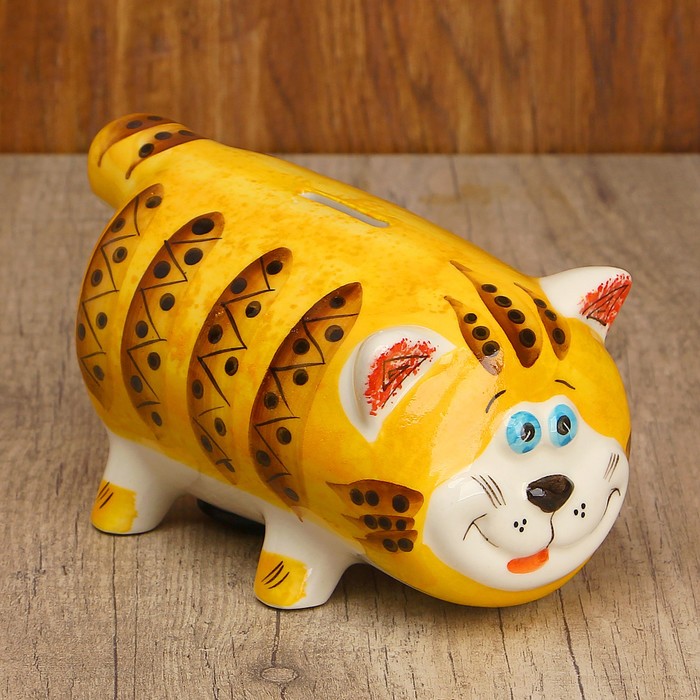 Копилка фарфоровая "Кот Батон" 9x10x20 см