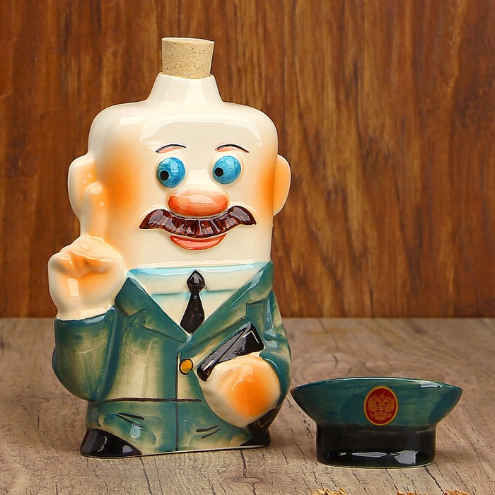 Набор фарфоровый «Таможенник», с 3 рюмками, в упаковке книге