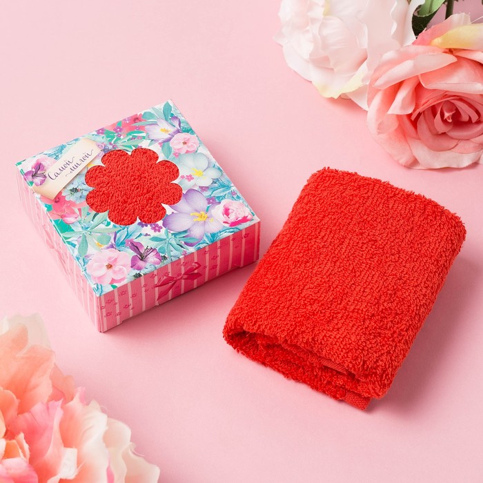 Салфетка махровая Collorista "Самой милой", МИКС, 30х30 см, 100% хлопок