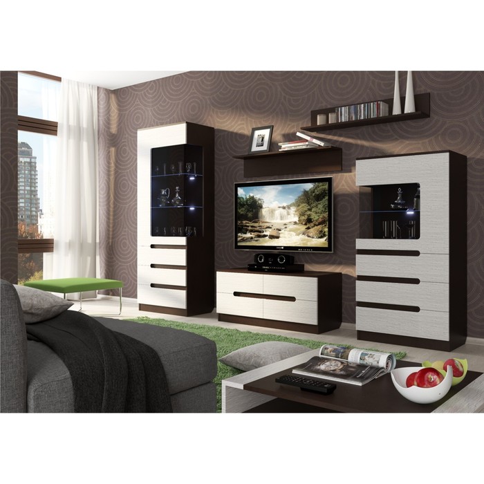 Тумба 1070 Виго Венге/Белый дым