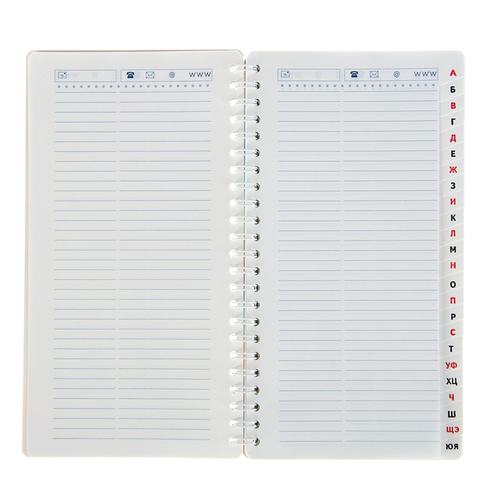 Телефонная книга на гребне А5, 80 листов "Городская набережная", линейка, с вырубкой