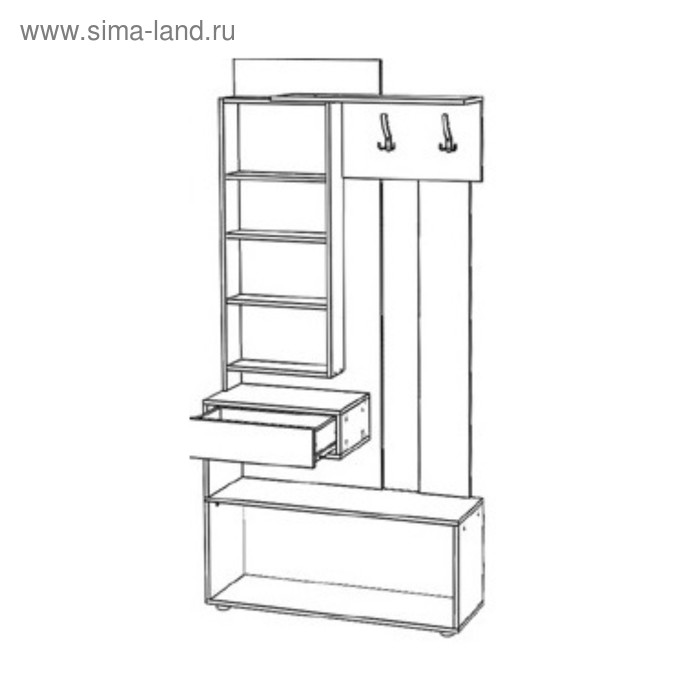 

Секция с зеркалом Инфинити, 1000х354х2140, Венге/Дуб молочный