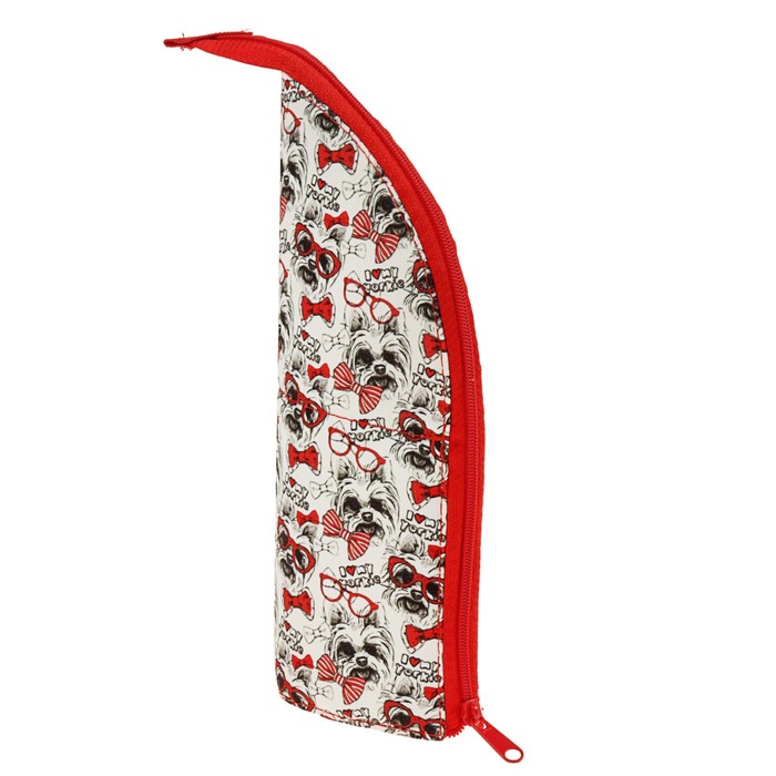 Пенал мягкий «Йорки», для девочки, тубус-подставка, 85 х 210 мм, ПМО12-20