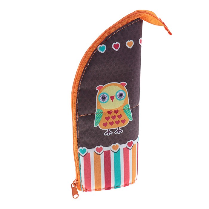 Пенал мягкий «Сова», для девочки, тубус-подставка, 85 х 210 мм, ПМО12-20