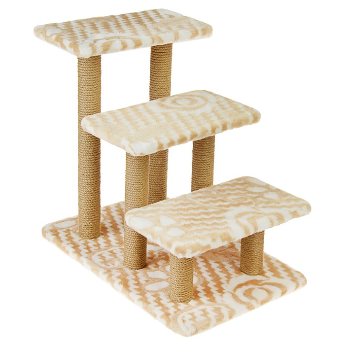Когтеточка "Три ступеньки", 68 х 46 х 64 см, микс цветов