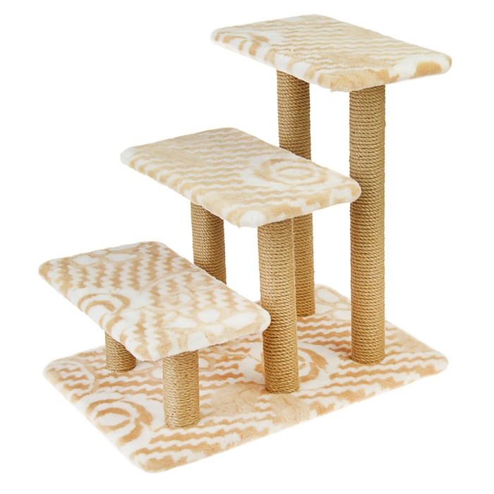 Когтеточка "Три ступеньки", 68 х 46 х 64 см, микс цветов