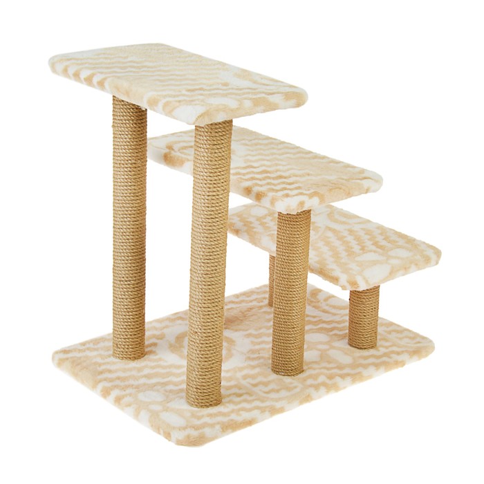 Когтеточка "Три ступеньки", 68 х 46 х 64 см, микс цветов