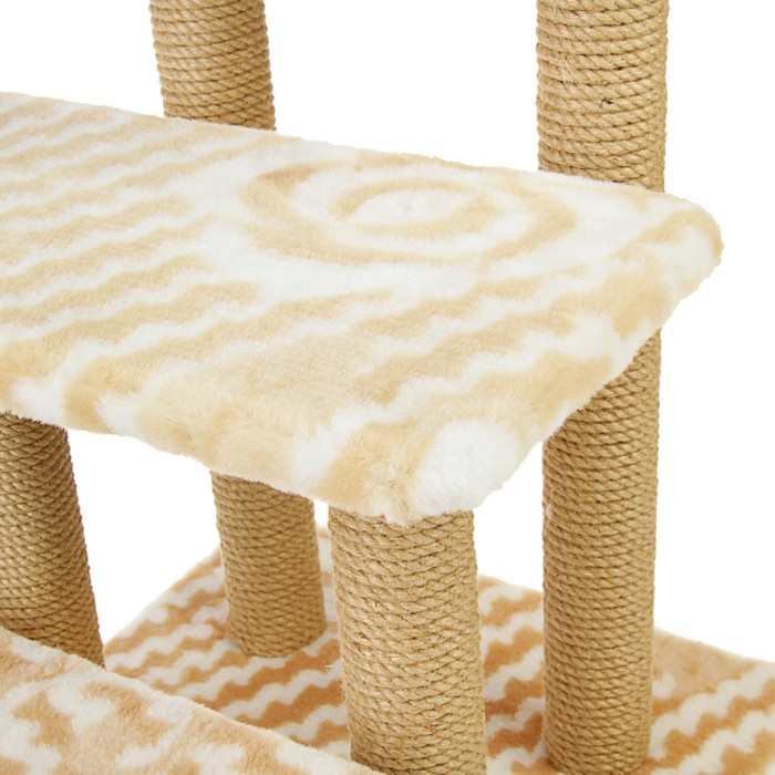 Когтеточка "Три ступеньки", 68 х 46 х 64 см, микс цветов