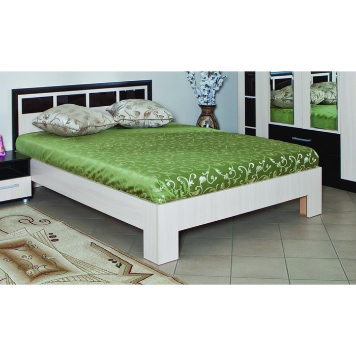 Кровать 2-х сп. 1600 Венеция, с основанием, 2038х1644х900, Дуб молочный