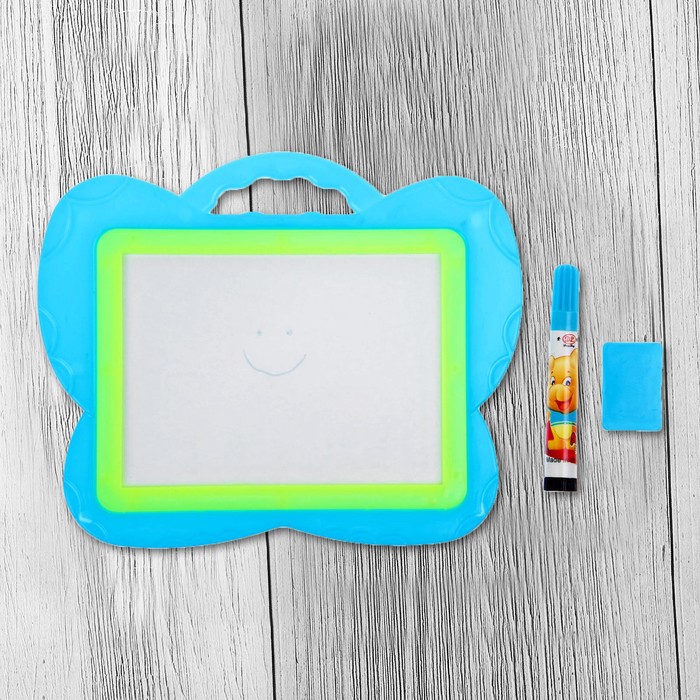 Доска для рисования "Бабочка" + маркер, стиралка, цвета МИКС