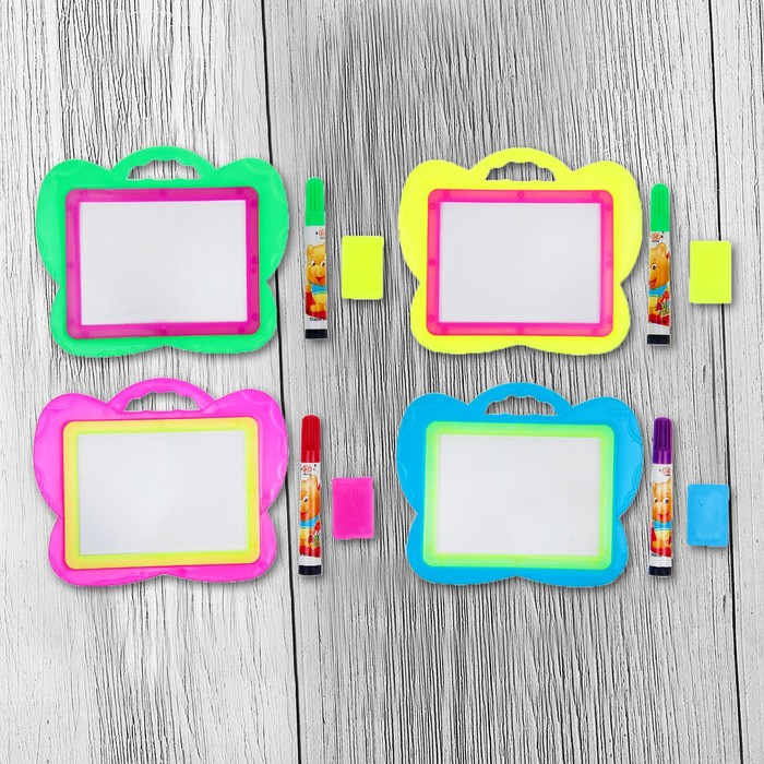 Доска для рисования "Бабочка" + маркер, стиралка, цвета МИКС