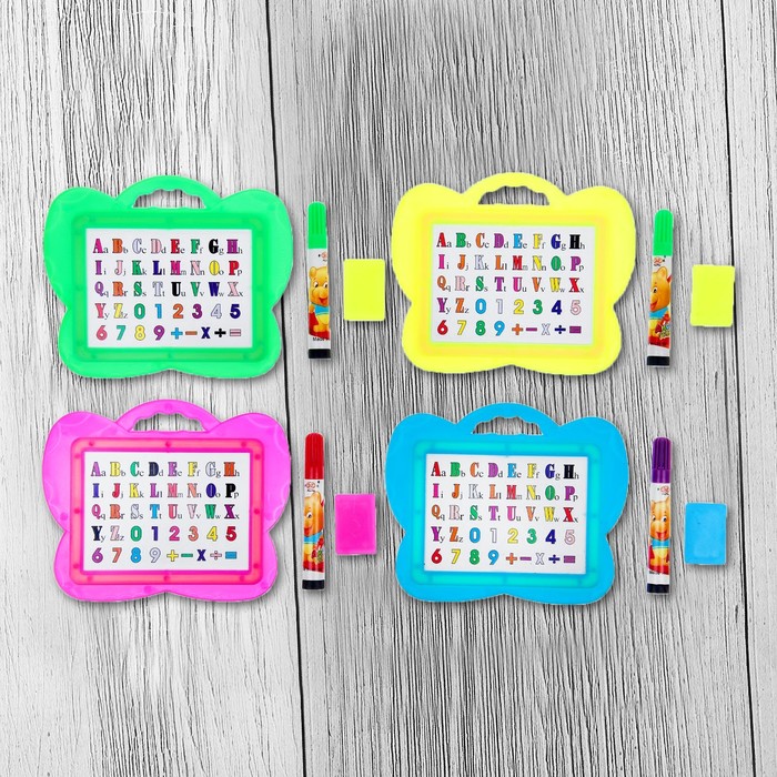 Доска для рисования "Бабочка" + маркер, стиралка, цвета МИКС