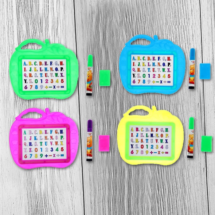 Доска для рисования "Яблочко" + маркер, стиралка, цвета МИКС