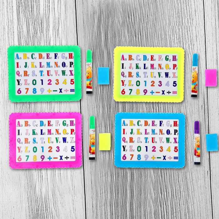 Доска для рисования "Узор" + маркер, стиралка, цвета МИКС