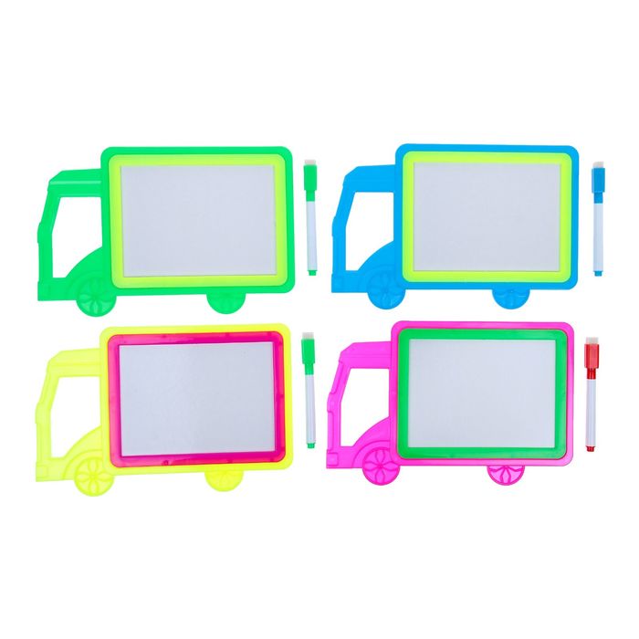 Доска для рисования "Машинка" + маркер, стиралка, цвета МИКС
