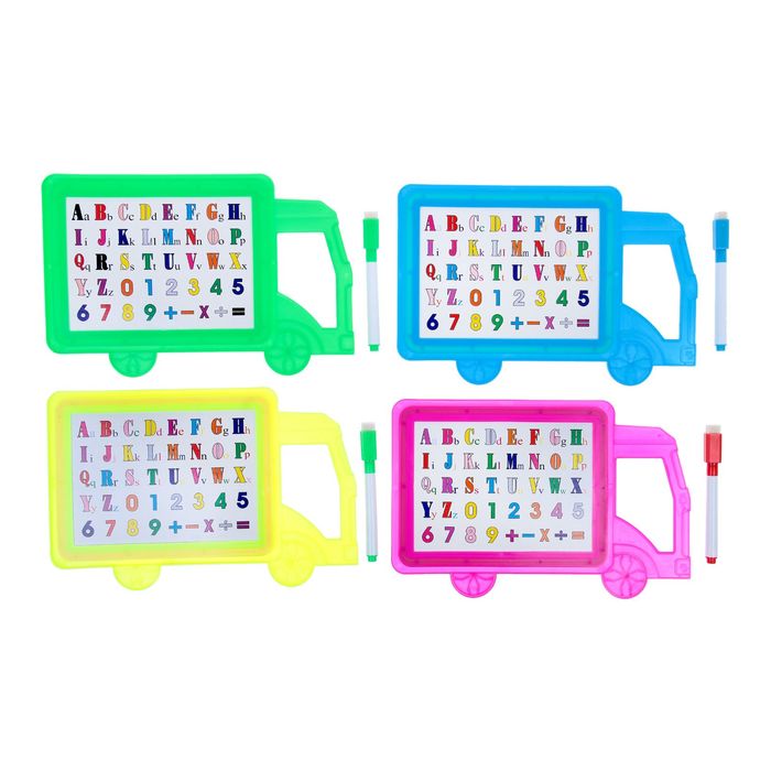 Доска для рисования "Машинка" + маркер, стиралка, цвета МИКС