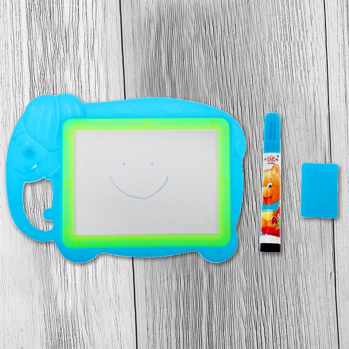 Доска для рисования "Слоник" + маркер, стиралка, цвета МИКС