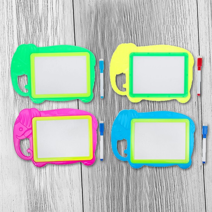 Доска для рисования "Слоник" + маркер, стиралка, цвета МИКС