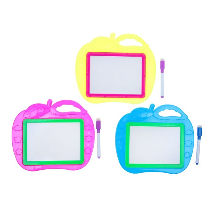 Доска для рисования "Яблочко" + маркер, стиралка, цвета МИКС