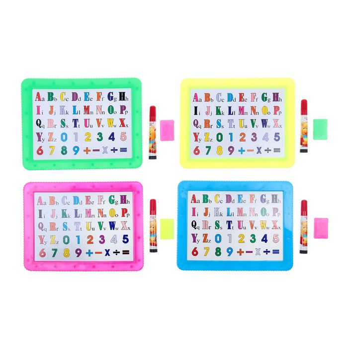 Доска для рисования "Узор" + маркер, стиралка, цвета МИКС