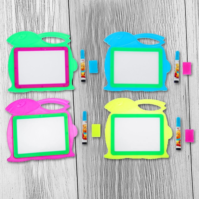 Доска для рисования "Зайчик" + маркер, стиралка, цвета МИКС