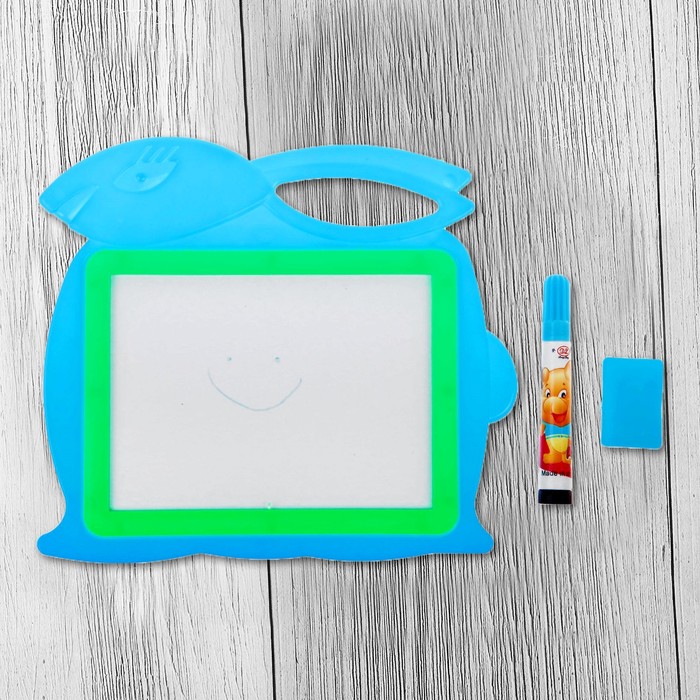 Доска для рисования "Зайчик" + маркер, стиралка, цвета МИКС