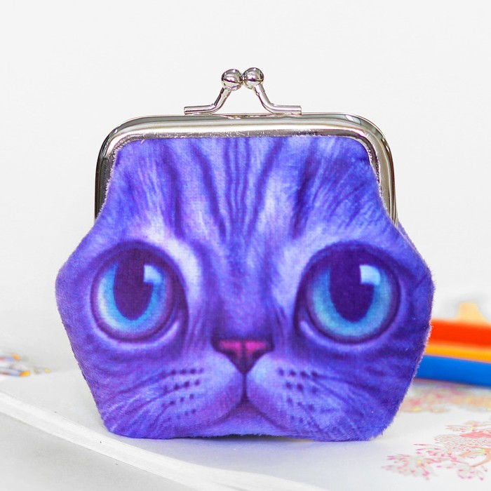 Мягкий кошелёчек "Котик большие глаза"