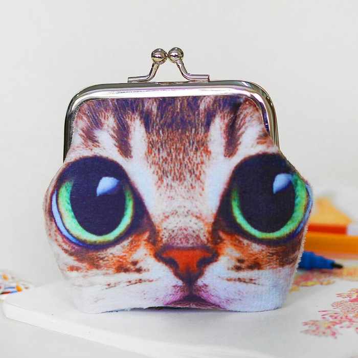 Кошелёк "Котик" большие зелёные глазки