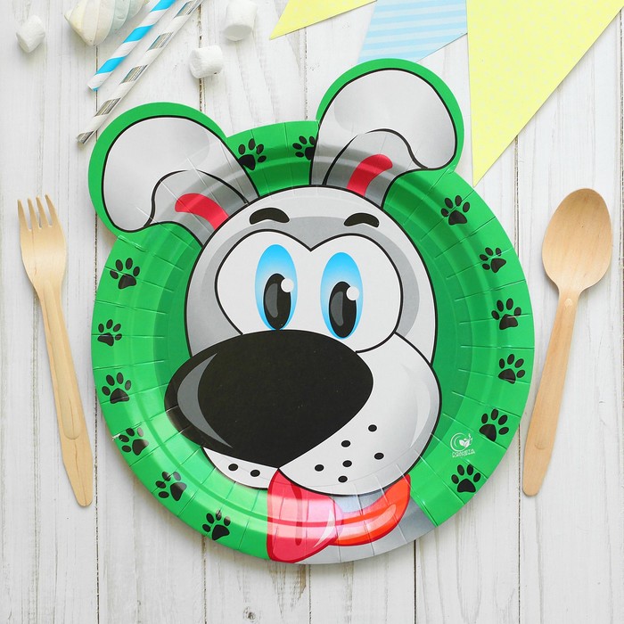 Тарелка бумажная "Собачка", 23 см