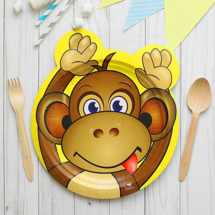 Тарелка бумажная "Обезьянка ЛОЛО", 23 см
