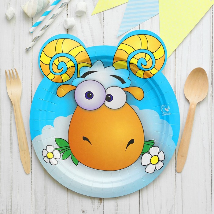 Тарелка бумажная "Барашек", 23 см