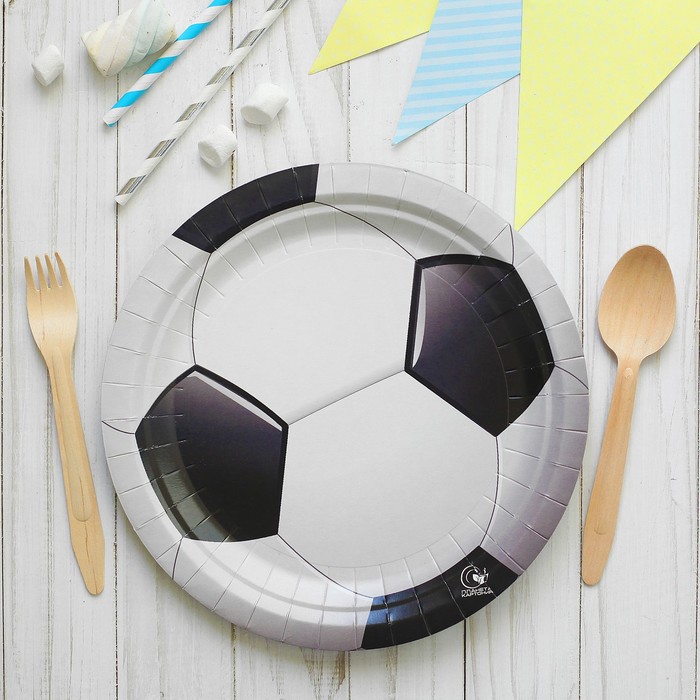Тарелка бумажная "Мяч", 23 см