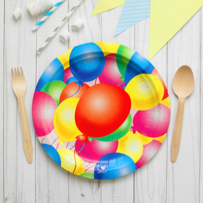 Тарелка бумажная "Шары", 23 см