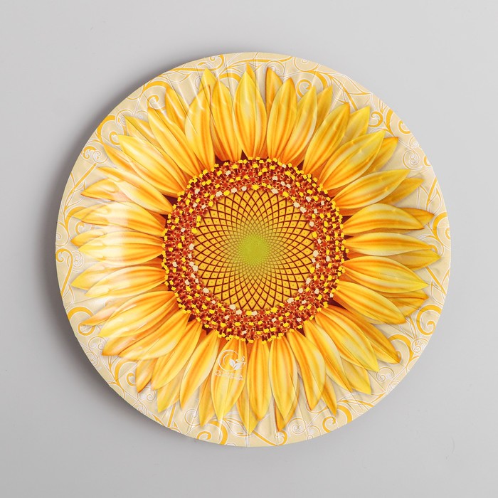 Тарелка бумажная "Подсолнух", 18 см