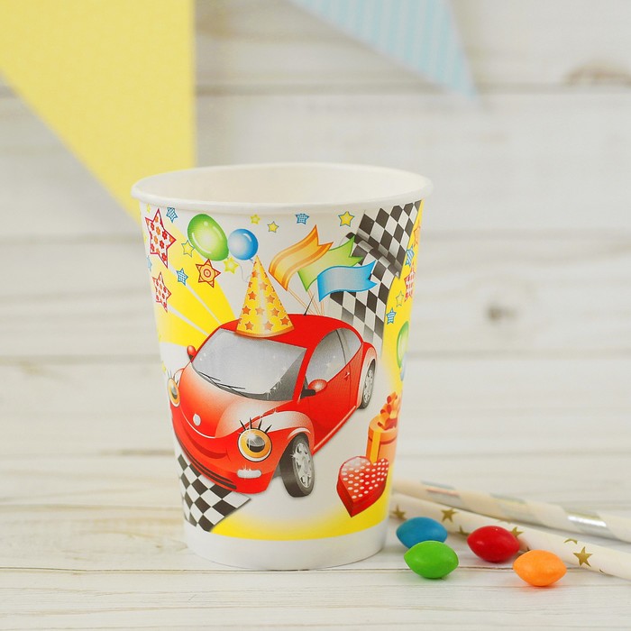 Стакан бумажный "Машинка", 220 мл