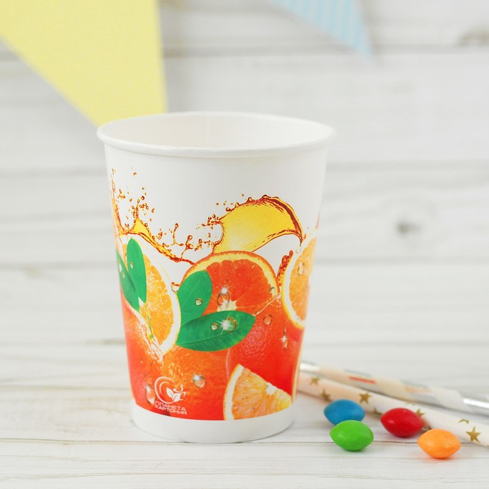 Стакан бумажный "Апельсин", 220 мл