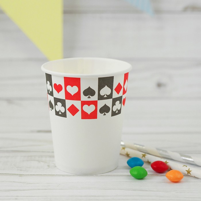 Стакан бумажный "Карты", 200 мл