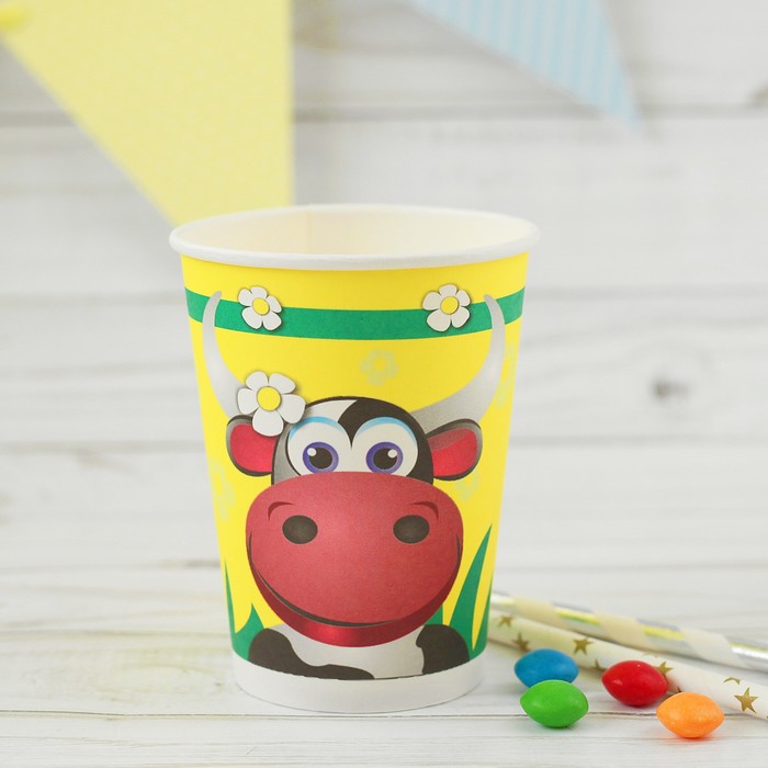 Стакан бумажный "Коровка", 220 мл