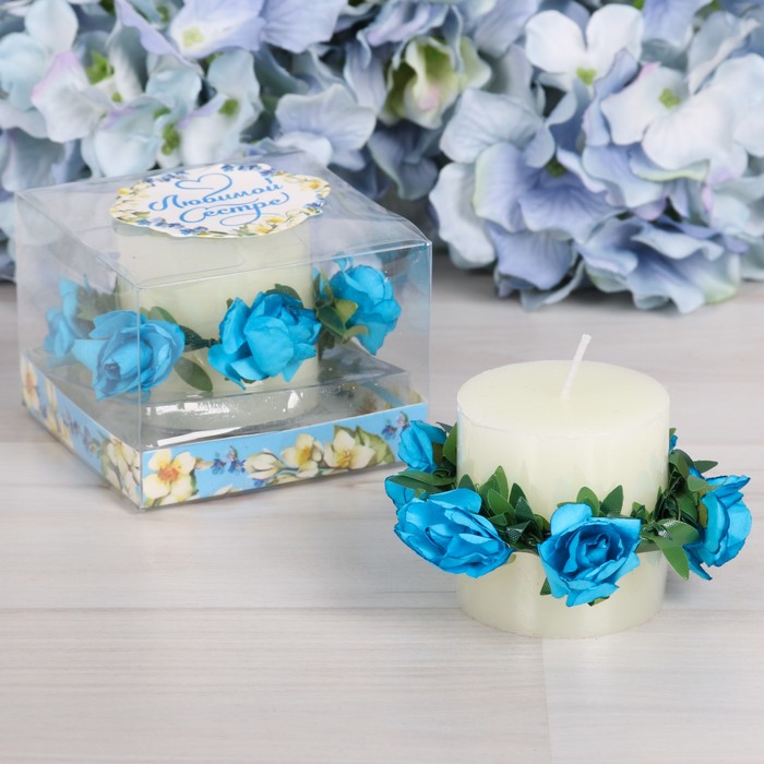 Подарочная свеча "Самой лучшей сестренке", 7 х 7 см