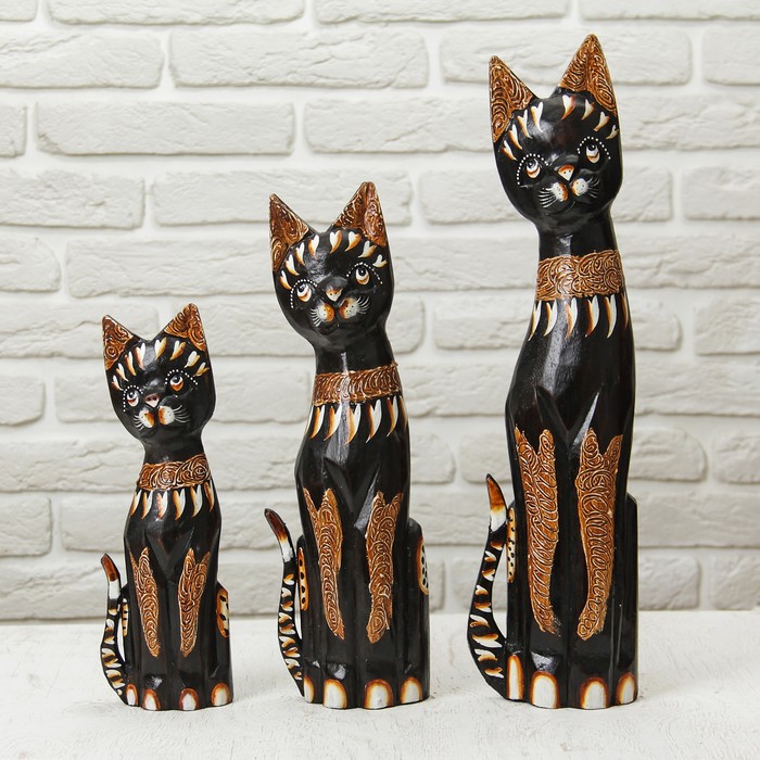 Сувенирный набор "Кошечки" дерево 30,40,50 см