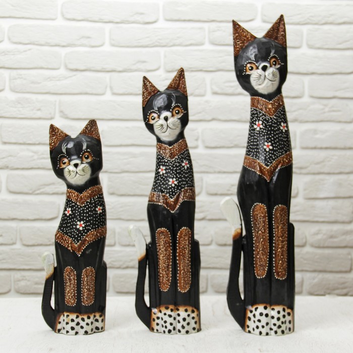Сувенирный набор "Кошечки" дерево 40,50,60 см